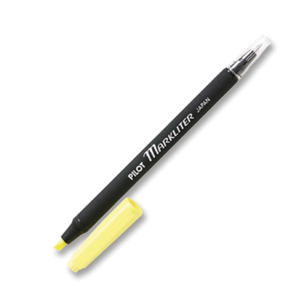 Pilot Markliter Ball Pens And Highlighters, Chisel Point, Black Barrel, Yellow Ink, Pack Of 12 Pens