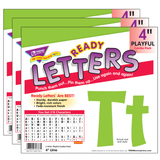 Trend Playful Combo Ready Letters, 4in, Lime, 216 Letters Per Pack, Set Of 3 Packs