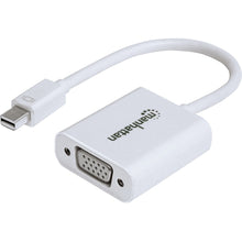 Load image into Gallery viewer, Manhattan Mini-DisplayPort to VGA Adapter - 6.70in Mini DisplayPort/VGA Video Cable for Video Device - First End: 1 x Mini DisplayPort Male Digital Audio/Video - Second End: 1 x HD-15 Female VGA - White