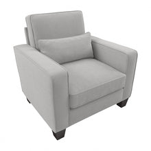 Load image into Gallery viewer, Bush Furniture Stockton Accent Chair With Arms, Light Gray Microsuede Fabric, Standard Delivery