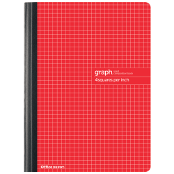 Office Depot Brand Composition Book, 7-1/2in x 9-3/4in, Quadrille Ruled, 80 Sheets, Red