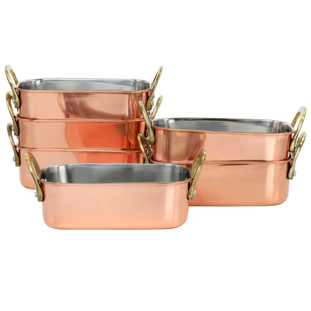 Gibson Home Rembrandt 6-Piece Mini Rectangular Tray Set, Copper