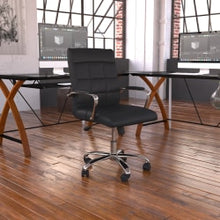 Load image into Gallery viewer, Flash Furniture Vinyl Mid-Back Executive Office Chair, Black