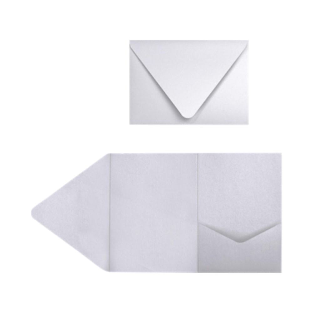 LUX Pocket Invitations, A7, 5in x 7in, Silver Metallic, Pack Of 190
