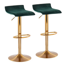 Load image into Gallery viewer, LumiSource Ale XL Bar Stools, Green/Gold, Set Of 2 Stools