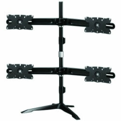 Amer Mounts Quad Monitor Stand Mount Supports Flat Panel Size up to 32in AMR4S32