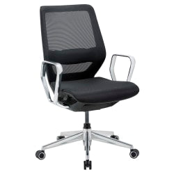WorkPro Sentrix Ergonomic Mesh/Mesh Mid-Back Manager Office Chair, Fixed Arms, Black, BIFMA Compliant