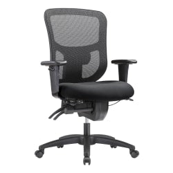 WorkPro 9500XL Series Big & Tall Ergonomic Mesh/Premium Fabric Mid-Back Chair, Black/Black, BIFMA Compliant