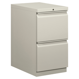 basyx by HON 15inW Vertical 2-Drawer File Cabinet For Computer Desk, Light Gray