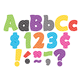 Teacher Created Resources Letters, 4in, Chevron Funtastic, Multicolor, Pack Of 208