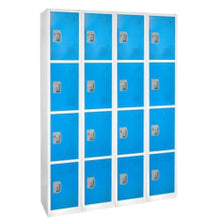 Load image into Gallery viewer, Alpine AdirOffice 4-Tier Steel Lockers, 72inH x 12inW x 12inD, Blue, Pack Of 4 Lockers