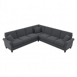 Bush Furniture Coventry 111inW L-Shaped Sectional Couch, Dark Gray, Standard Delivery