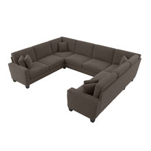 Load image into Gallery viewer, Bush Furniture Stockton 125inW U-Shaped Sectional Couch, Chocolate Brown, Standard Delivery