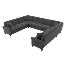 Load image into Gallery viewer, Bush Furniture Coventry 137inW U-Shaped Sectional Couch, Charcoal Gray Herringbone, Standard Delivery