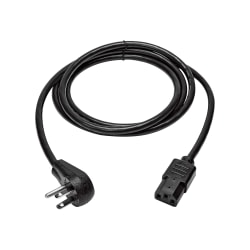 Eaton Tripp Lite Series Desktop Computer AC Power Cord, Right-Angle NEMA 5-15P to C13 - 10A, 125V, 18 AWG, 6 ft. (1.83 m), Black - Power cable - NEMA 5-15P right-angled to power IEC 60320 C13 - 125 V - 10 A - 6 ft - black