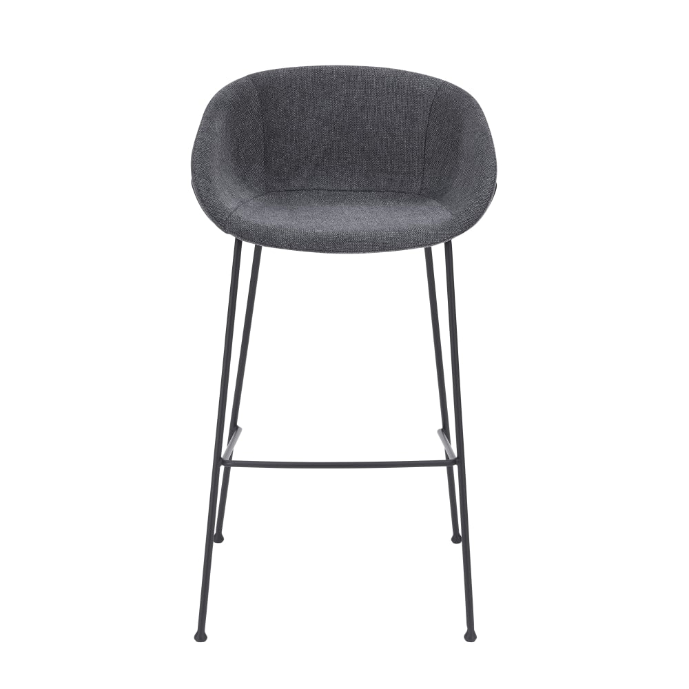 Eurostyle Zach-B Bar Stools, Matte Black/Dark Gray, Set Of 2 Stools