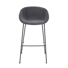 Eurostyle Zach-B Bar Stools, Matte Black/Dark Gray, Set Of 2 Stools