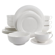 Load image into Gallery viewer, Elama Dione 20-Piece Porcelain Dinnerware Set, White