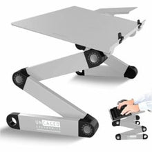 Load image into Gallery viewer, WorkEZ Adjustable-Height Tilt Ergonomic Computer Keyboard Stand Riser,  Silver