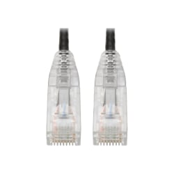 Tripp Lite Cat6 UTP Patch Cable (RJ45) - M/M, Gigabit, Snagless, Molded, Slim, Black, 3 ft. -  First End: 1 x RJ-45 Male Network - Second End: 1 x RJ-45 Male Network - 1 Gbit/s - Patch Cable - Gold Plated Connector - 28 AWG - Black