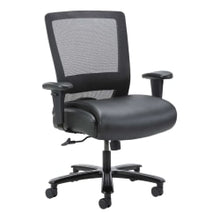 Load image into Gallery viewer, Boss Office Products Heavy-Duty Ergonomic LeatherPlus Bonded Leather/Mesh Mid-Back Chair, Black