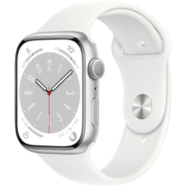 Apple Series 8 Smart Watch, 32 GB, 1.38in, Silver/White