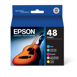 Epson T0489 Cyan, Light Cyan, Magenta, Light Magenta, Yellow Ink Cartridges, Pack Of 5, T048920