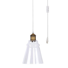 Load image into Gallery viewer, LumiSource Taurus Contemporary Pendant Ceiling Lamp, 7-1/2inW, Clear Shade/Copper Bronze Base