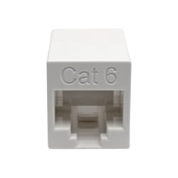 Tripp Lite Cat6 Straight-Through Modular Compact In-Line Coupler (RJ45 F/F), White, TAA - Network coupler - TAA Compliant - RJ-45 (F) to RJ-45 (F) - shielded - CAT 6 - white