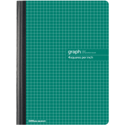 Office Depot Brand Composition Book, 7-1/2in x 9-3/4in, Quadrille Ruled, 80 Sheets, Green