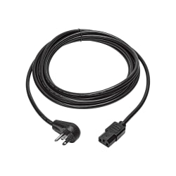 Eaton Tripp Lite Series Desktop Computer AC Power Cord, Right-Angle NEMA 5-15P to C13 - 10A, 125V, 18 AWG, 15 ft. (4.57 m), Black - Power cable - NEMA 5-15P right-angled to power IEC 60320 C13 - 125 V - 10 A - 15 ft - black - North America