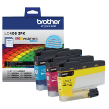 Load image into Gallery viewer, Brother LC4063PKS INKvestment Cyan, Magenta, Yellow Ink Tanks, Pack Of 3