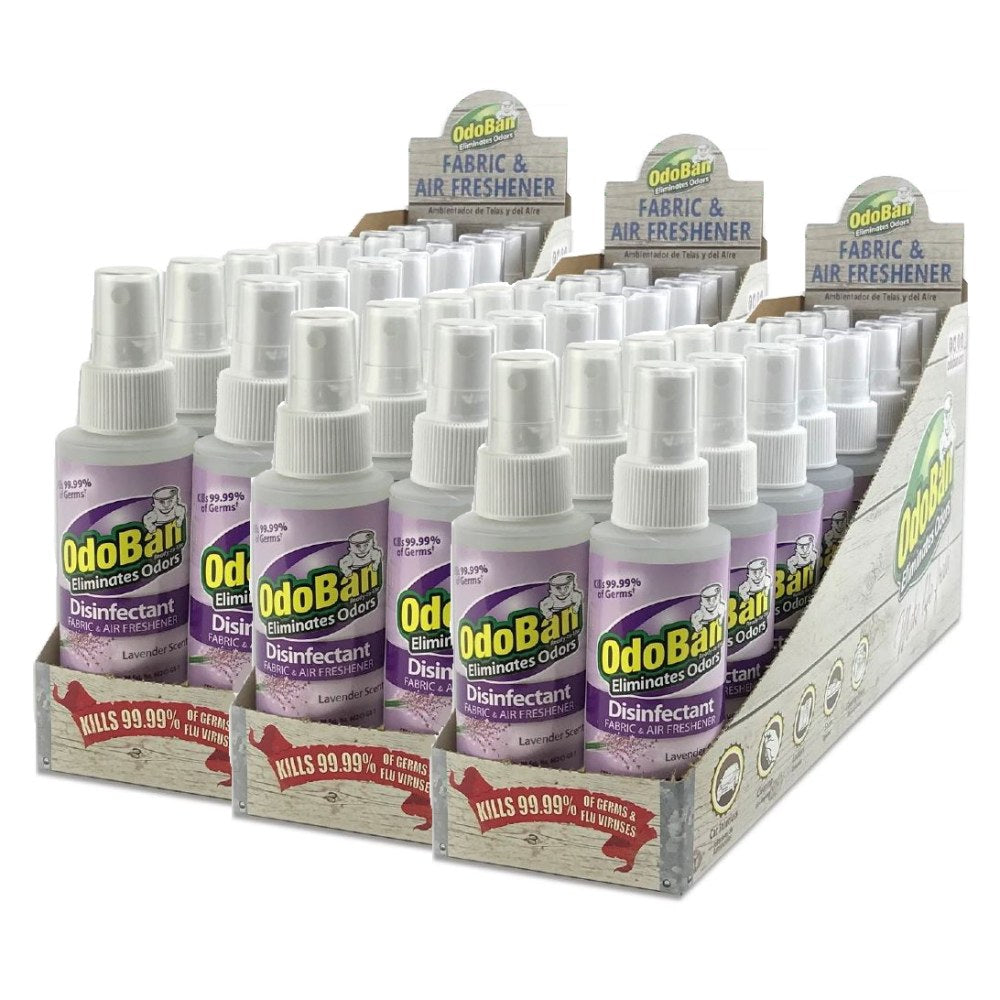 OdoBan Odor Eliminator Disinfectant Spray, Lavender, 4 Oz, Pack Of 48 Bottles