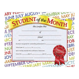 Hayes Student Of The Month Certificates, 8 1/2in x 11in, Multicolor, 30 Certificates Per Pack, Bundle Of 6 Packs