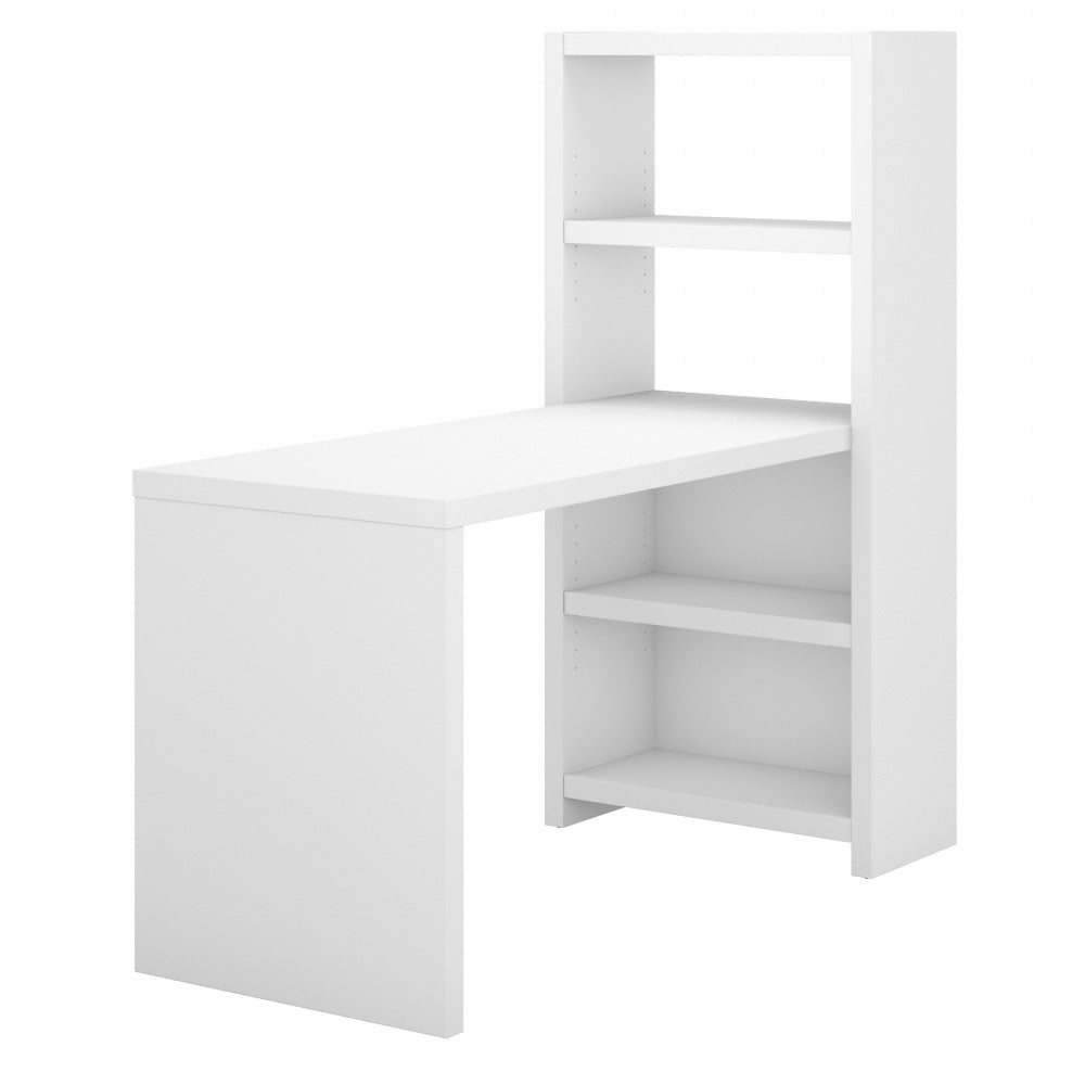 Kathy Ireland Office Echo 56inW Craft Table, Pure White, Standard Delivery