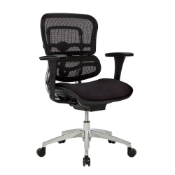 WorkPro 12000 Series Ergonomic Mesh/Fabric Mid-Back Office Chair, Black/Black, BIFMA Compliant
