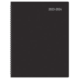 2023-2024 Office Depot Brand 18-Month Academic Planner, 9in x 11in, 30% Recycled, Black, July 2023 to December 2024