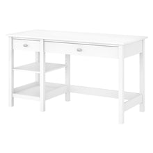 Load image into Gallery viewer, Bush Furniture Broadview 54inW Computer Desk With Open Storage, Pure White, Standard Delivery