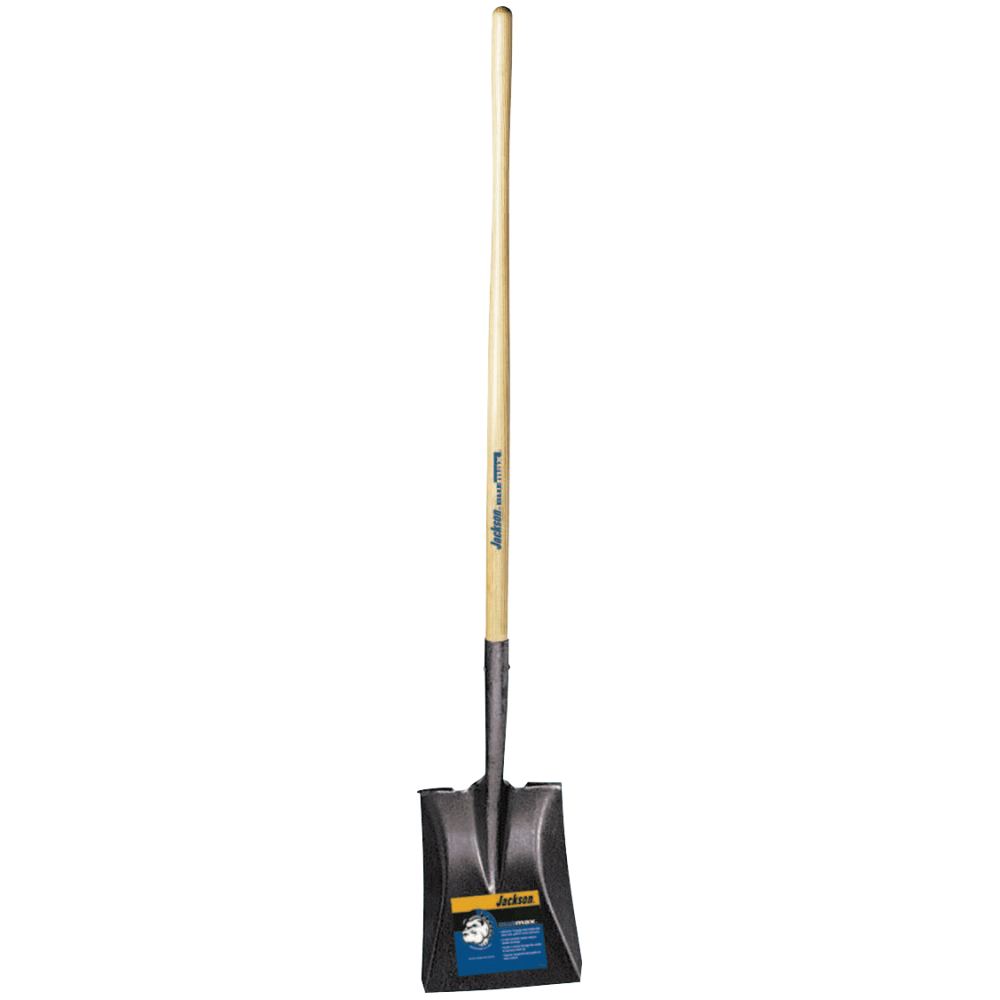 Blue Max Contractor Shovels, 12 X 10 Sq Pt Blade, 48 in Wood Straight Handle