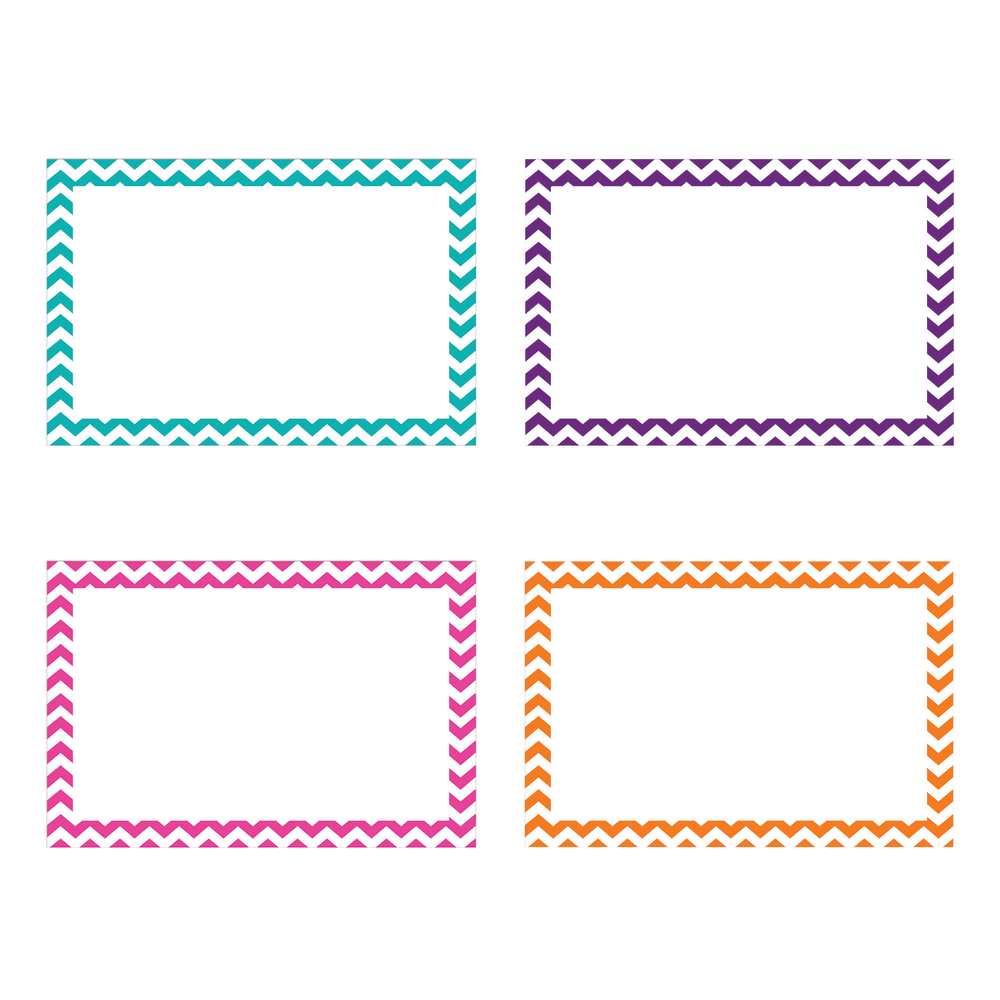 Top Notch Teacher Products Chevron Border Index Cards, 4in x 6in, Assorted Colors, 75 Cards Per Pack, Case Of 6 Packs