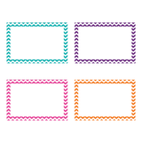 Top Notch Teacher Products Chevron Border Index Cards, 4in x 6in, Assorted Colors, 75 Cards Per Pack, Case Of 6 Packs