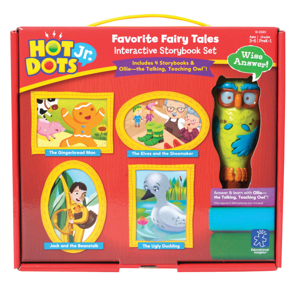Educational Insights Hot Dots Jr. Favorite Fairy Tales Interactive Storybook Set With Ollie Pen, Pre-K to Grade 2