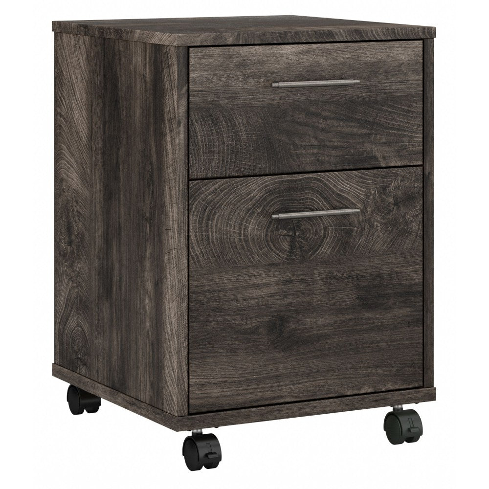Bush Furniture Key West 16inD Vertical 2-Drawer Mobile File Cabinet, Dark Gray Hickory, Delivery