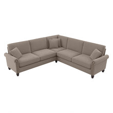 Load image into Gallery viewer, Bush Furniture Coventry 99inW L-Shaped Sectional Couch, Tan Microsuede Fabric, Standard Delivery