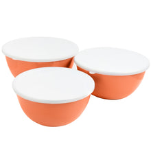 Load image into Gallery viewer, Gibson Home Plaza Cafe 3-Piece Stackable Nesting Mixing Bowl Set, Coral