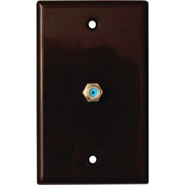 DataComm 2.4 GHZ Coax Wall Plate, Brown, UL - 1-gang - Brown