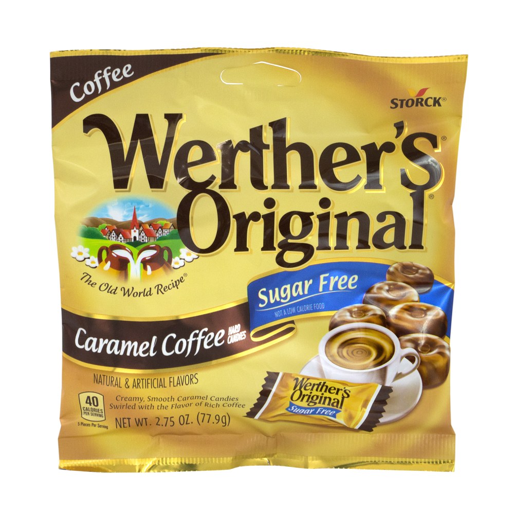 Werthers Original Sugar-Free Caramel Coffee Hard Candies, 2.75 Oz, Pack Of 3 Bags