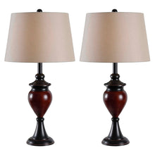Load image into Gallery viewer, Kenroy Home Elliot Table Lamps, 28-1/2inH, Cream Shade/Oil-Rubbed Bronze Base, Set Of 2 Lamps