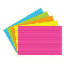 Load image into Gallery viewer, Top Notch Teacher Products Brite Lined Index Cards, 4in x 6in, Assorted Colors, 75 Cards Per Pack, Case Of 6 Packs