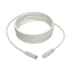 Tripp Lite 10ft Cat6 Gigabit Molded Patch Cable RJ45 M/M 550MHz 24AWG White - 1 x RJ-45 Male Network - 1 x RJ-45 Male Network - Gold-plated Contacts - White